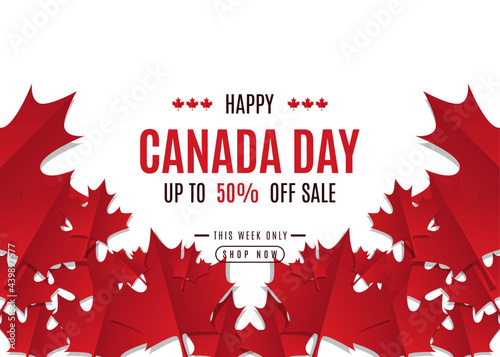 JULY 1st. Canada day background sales promotion advertising banner template design