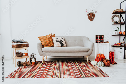 Cozy modern home with decor inspired by autumn
