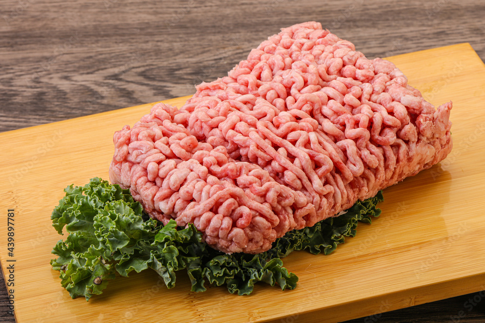 Raw pork minced meat for cooking