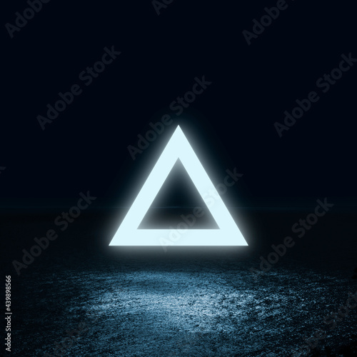triangle of light fluctuate over the water