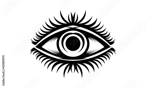 All seeing eye masonic symbol tattoo. Vision of Providence emblem. Vector illustration.