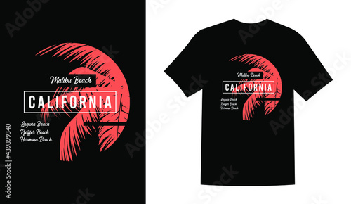 California maibu beach sublimation summer beach vintage printable t shirt design vector