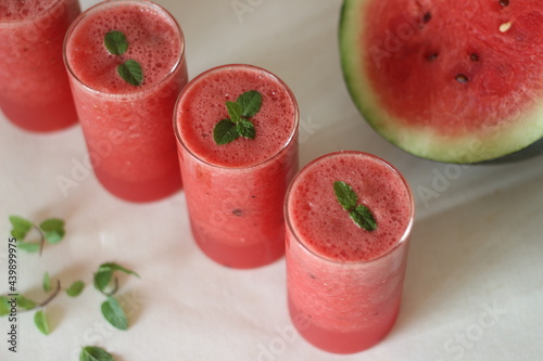 Fresh watermelon juice prepared at home. Its good to keep your body cool from the summer heat.