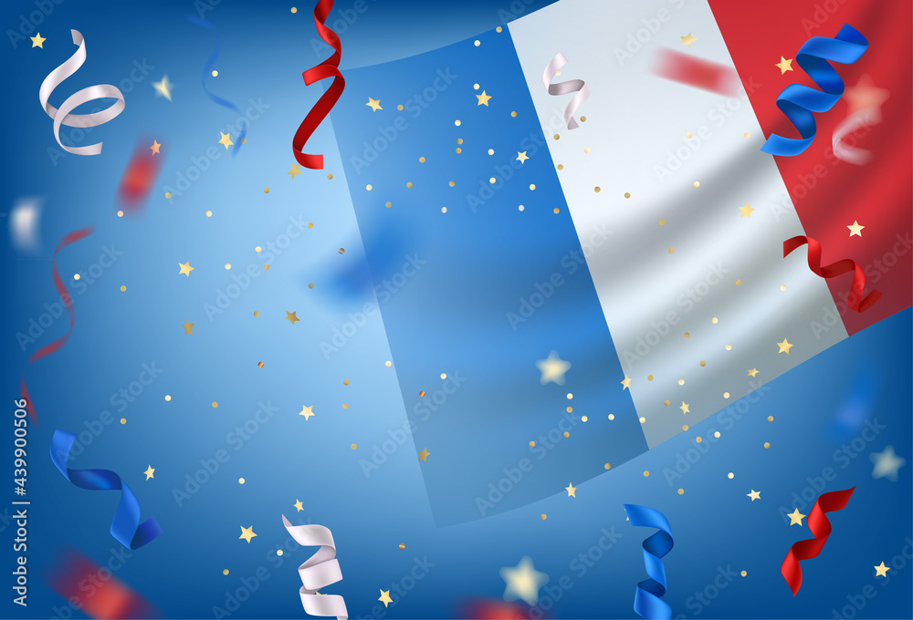 Obraz premium Bastille Day vector card with copy space