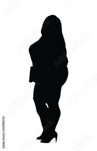 Silhouette of obese women. Dumpling, woman XXL size. Beautiful curvy female, fat overweight lady. Body positive concept. Isolated.Vector illustration.