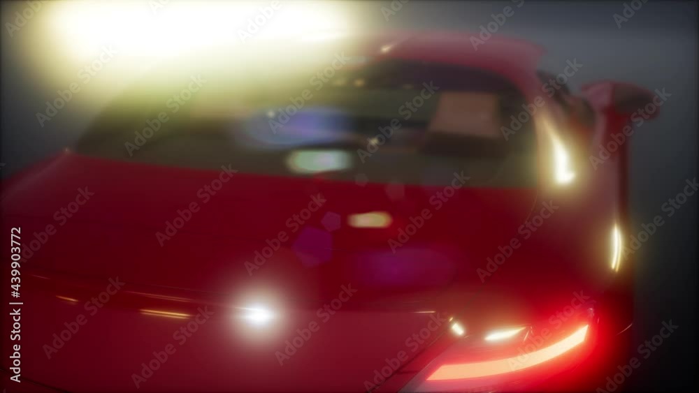 luxury sport car in dark studio with bright lights luxury sport car in dark studio with bright lights