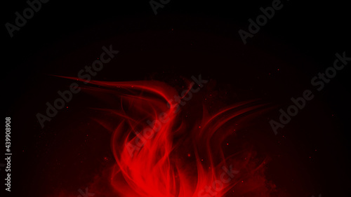 Magic red fire on isolated background. Perfect explosion effect for decoration and covering on black background. Concept burn flame and light texture overlays.