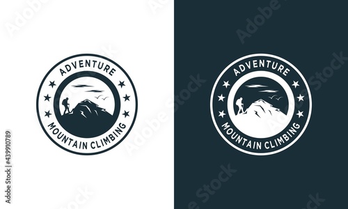 vector template hiking illustration for your logo, emblem and design