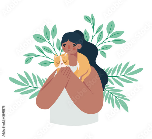 woman with cat