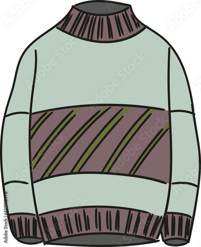 Warm cute cotton autumn sweater vector illustration