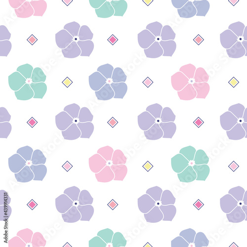 Geometric colorful floral vector repeat seamless background pattern