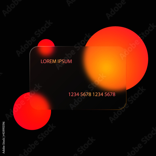 transparent business card glass effect editable text