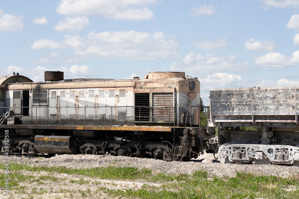 freight train and one car working on chalk mining freight train and one car working on chalk mining