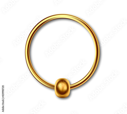Keychains set keyring holders isolated on white background. Gold colored accessories or souvenir pendants mockup.Reallistic keychain template set.