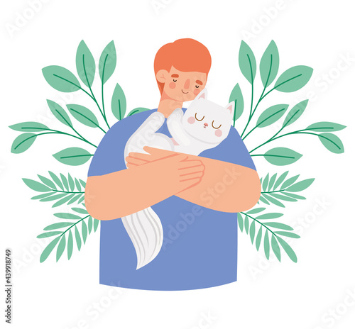 man with kitten