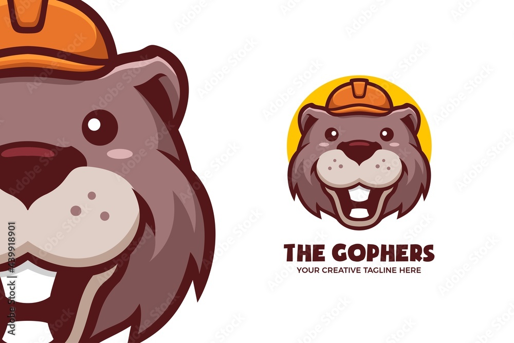 The Gophers Plumber Builder Cartoon Mascot Logo Template