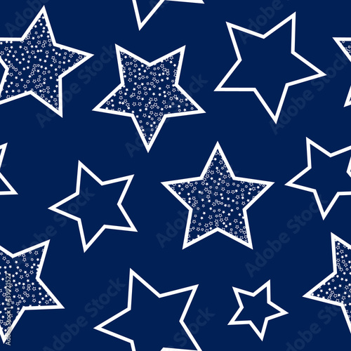 Stars seamless pattern. Design for fabric  wrapping paper  background  wallpaper. Vector.