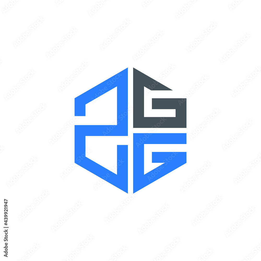Obraz premium ZGG logo ZGG icon ZGG vector ZGG monogram ZGG letter ZGG minimalist ZGG triangle ZGG hexagon Unique modern flat abstract logo design 
