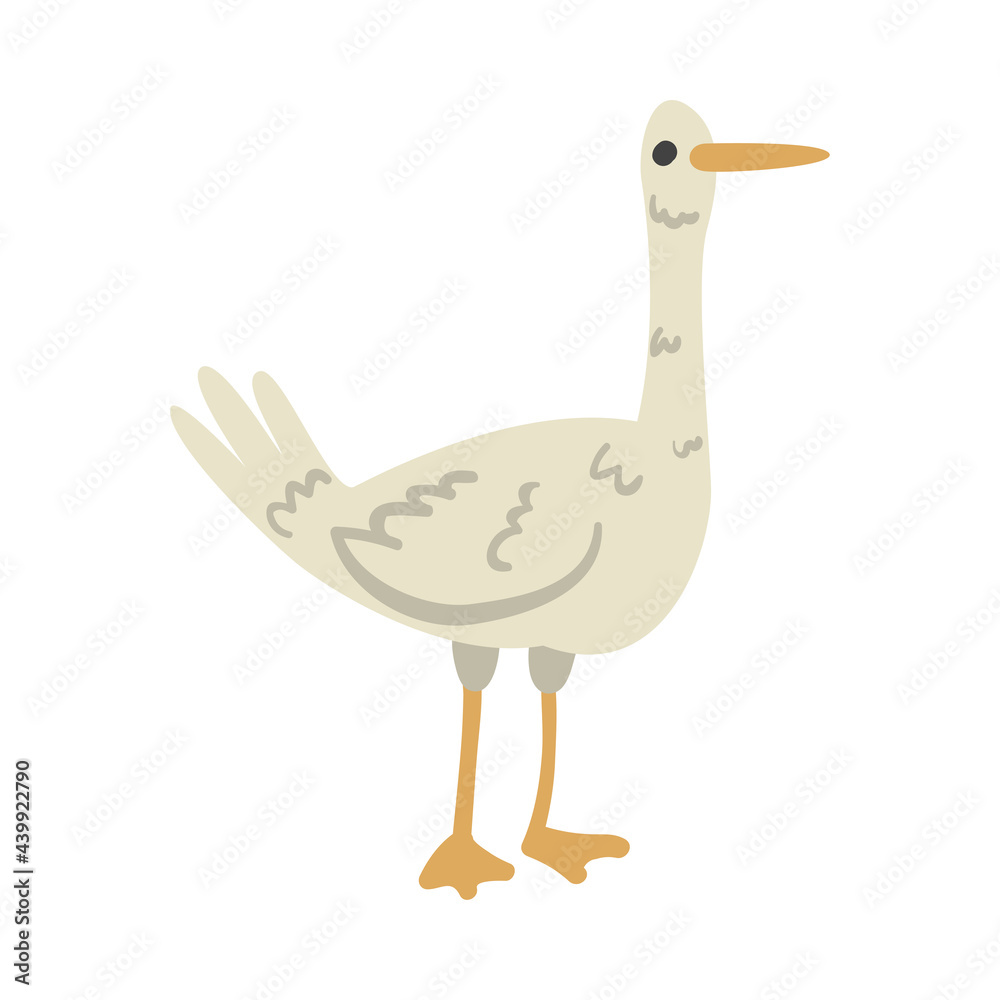Goose Farm Bird, Poultry Breeding Cartoon Vector Illustration Goose Farm Bird, Poultry Breeding Cartoon Vector Illustration