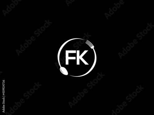 Letter FK Logo, restaurants fk logo icon vector for modern kitchen, health and food business photo