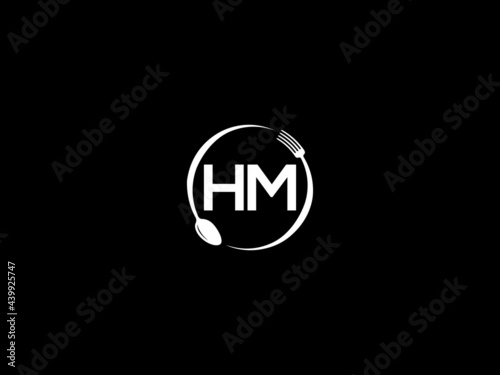Letter HM Logo, restaurants hm logo icon vector for modern kitchen, health and food business