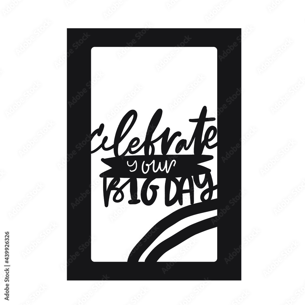 Happy birthday card. Hand lettering illustration Stock Vector | Adobe Stock