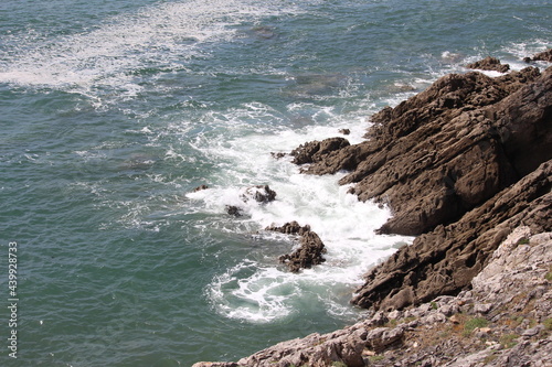 A photograph of the coast at Langland Bay, Gower Peninsula, Wales photo