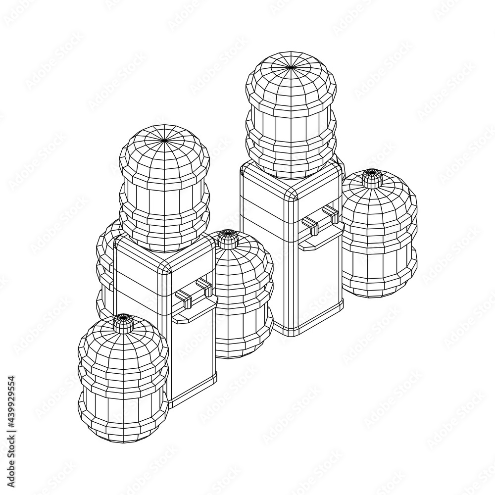 Water cooler with full bottle. Refreshment office concept. Wireframe low poly mesh vector illustration Water cooler with full bottle. Refreshment office concept. Wireframe low poly mesh vector illustration