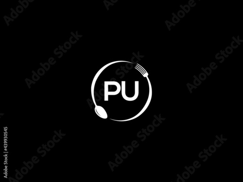 Letter PU Logo, restaurants pu logo icon vector for modern kitchen, health and food business