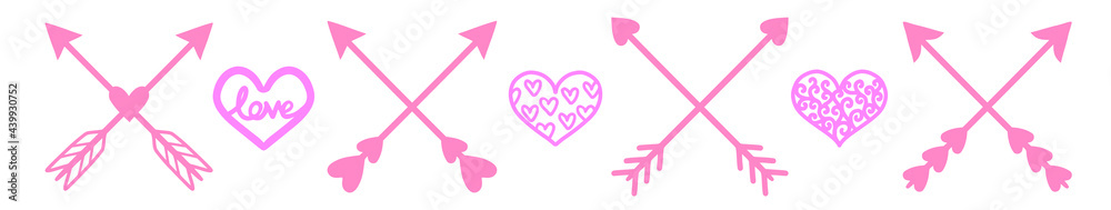 Hearts, Arrows set vector Hearts, Arrows set vector