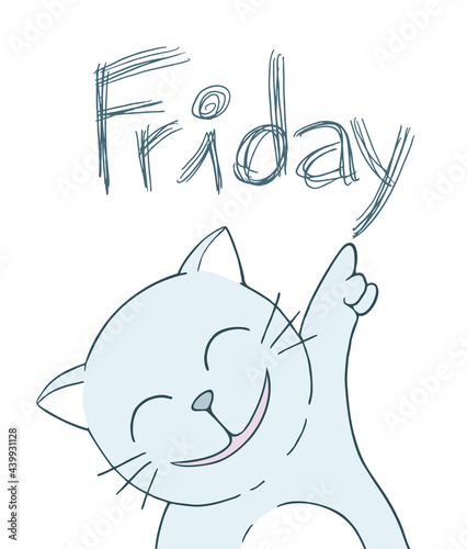 Funny cat illustration