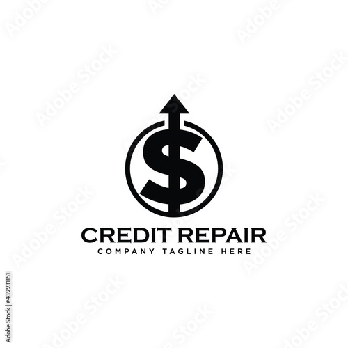 Credit repair logo idea.
credit repair business.
repair logo design.
money repair logo vector
