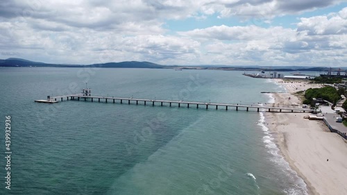 Wallpaper Mural Aerial view of Burgas bridge. Beautiful summer seascape of Burgas bay, Bulgaria. Torontodigital.ca