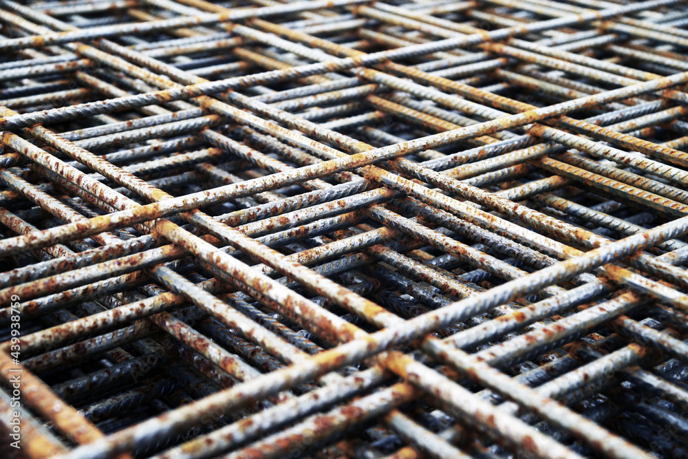Metal framework of concrete monolithic structure.Reinforcement of concrete walls Metal framework of concrete monolithic structure.Reinforcement of concrete walls