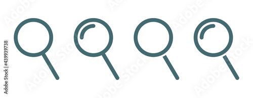 Isolated Magnifying glass icon flat classic design. Search icon. Vector illustration.