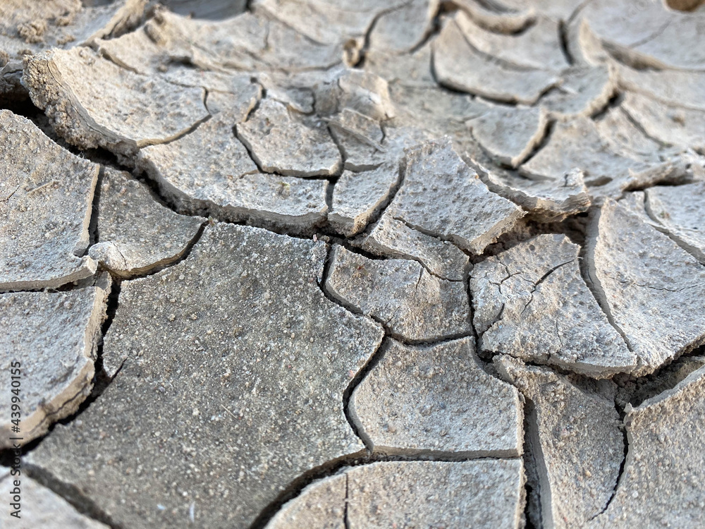 Obraz premium Drought, cracked earth in gray. earth without rain. background