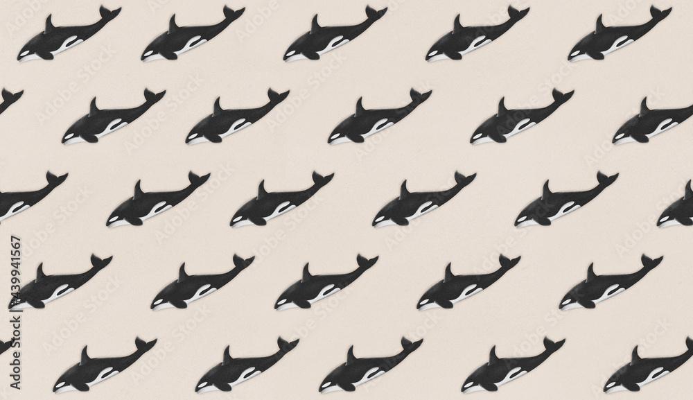 Seamless Pattern of orca or killer whale.
Seamless Pattern of orca or killer whale.