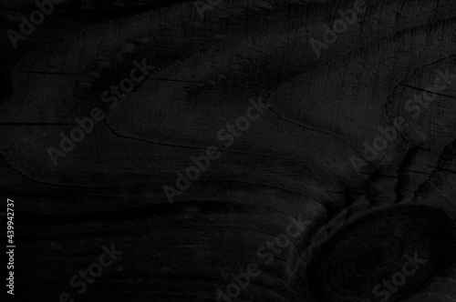 Wood dark texture blackboard. Black background for design. Burnt blank and coal © Payllik