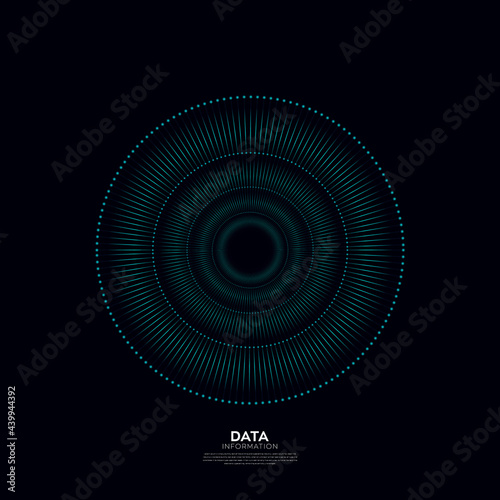 Abstract vector explosion lines equalizer circular shape  isolated  technology background. Big data algorithms visualization. 
Vector illustration in concept of technology, science, quantum explosion.