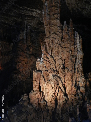 Blanchard Caverns in the Ouachita Mountains of Arkansas. Cave formations, stalactites, stalagmites, and cavescapes of the subterranean ecosystem