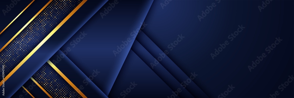 Minimal geometric dark blue shapes gradation banner with gold and orange lines composition . Modern dynamic bright Abstract futuristic bright graphic background poster texture design Minimal geometric dark blue shapes gradation banner with gold and orange lines composition . Modern dynamic bright Abstract futuristic bright graphic background poster texture design