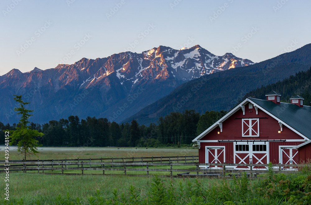 Red Barn in Pemberton, British Columbia