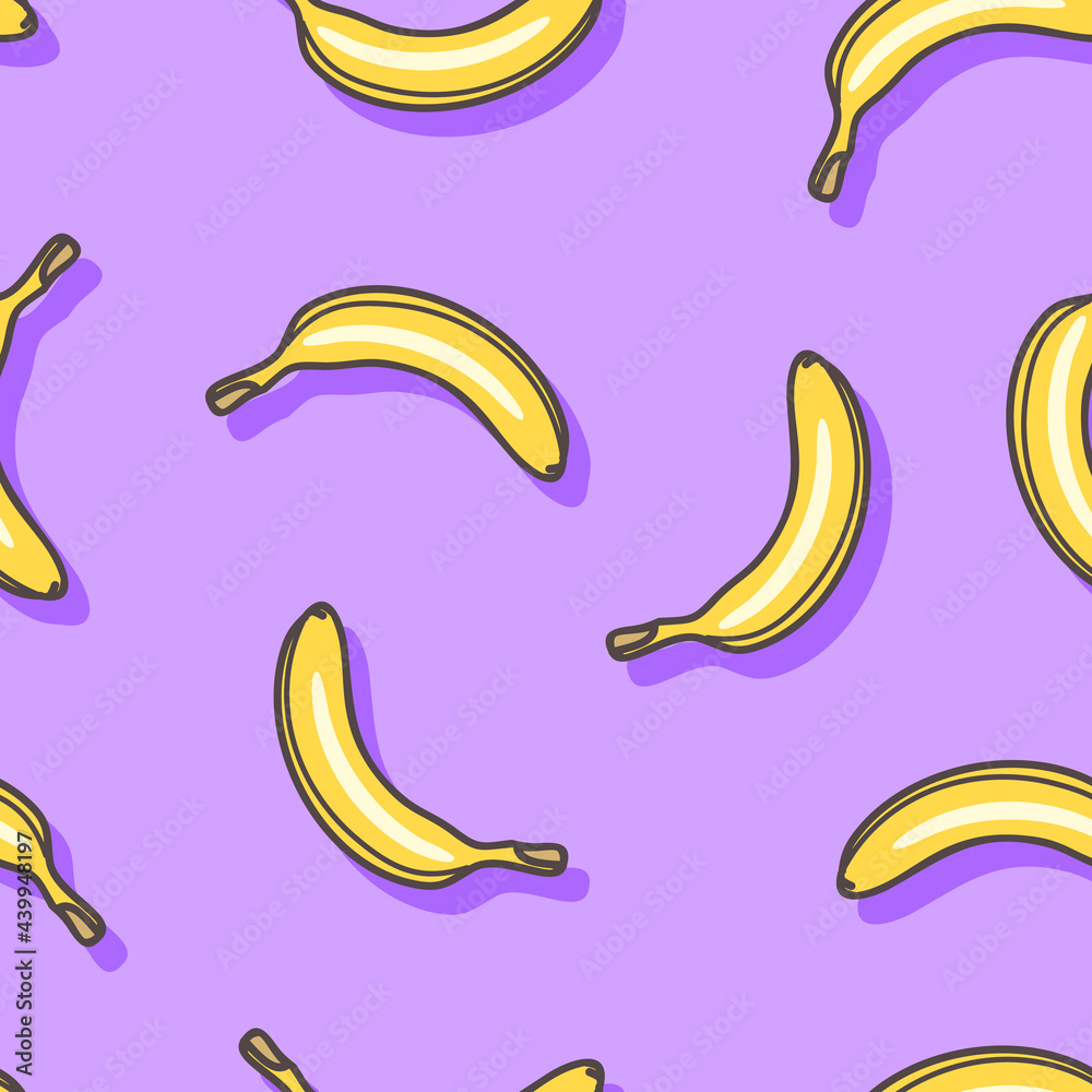 Patrones de bananas. Frutas. Patrones de frutas. Fondo lila/violeta/rosa. Patrones de bananas. Frutas. Patrones de frutas. Fondo lila/violeta/rosa.