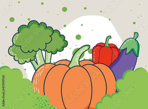 bush and vegetables