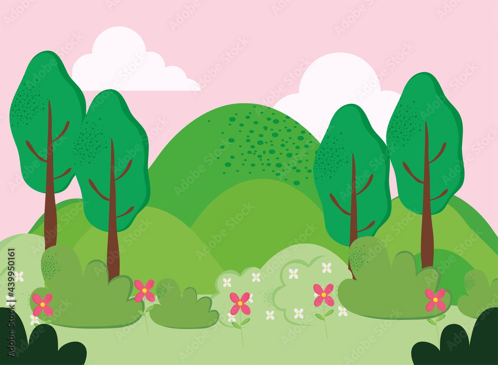 Obraz premium mountains and trees