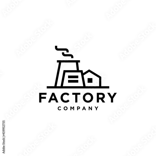 factory Industry vector logo design, manufacturing company vector, nuclear plant symbol. © Ramosh Artworks