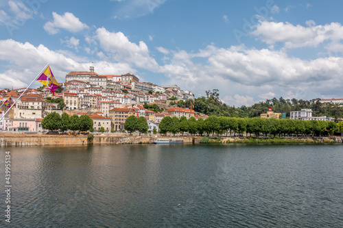 City of Coimbra in the margins of the Mondego river in Portugal. Landscape view of Coimbra, Portugal