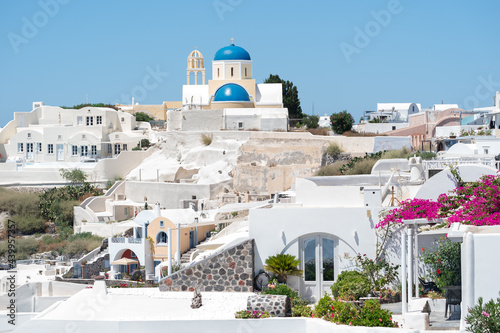 Oia, small village in Santorini, cyclades, Aegean Sea, islands of Greece, a well known travel destination