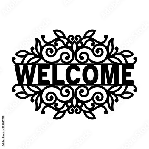 Welcome phrase Laser cut template.