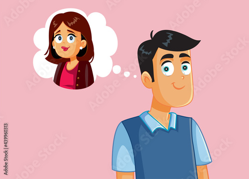 In Love Man Thinking of His Girlfriend 